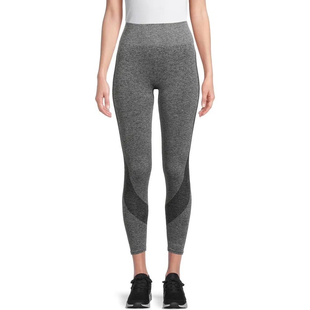 Avia Seamless Legging Gray Black Space Dye High Rise Athletic Yoga Pants M Women